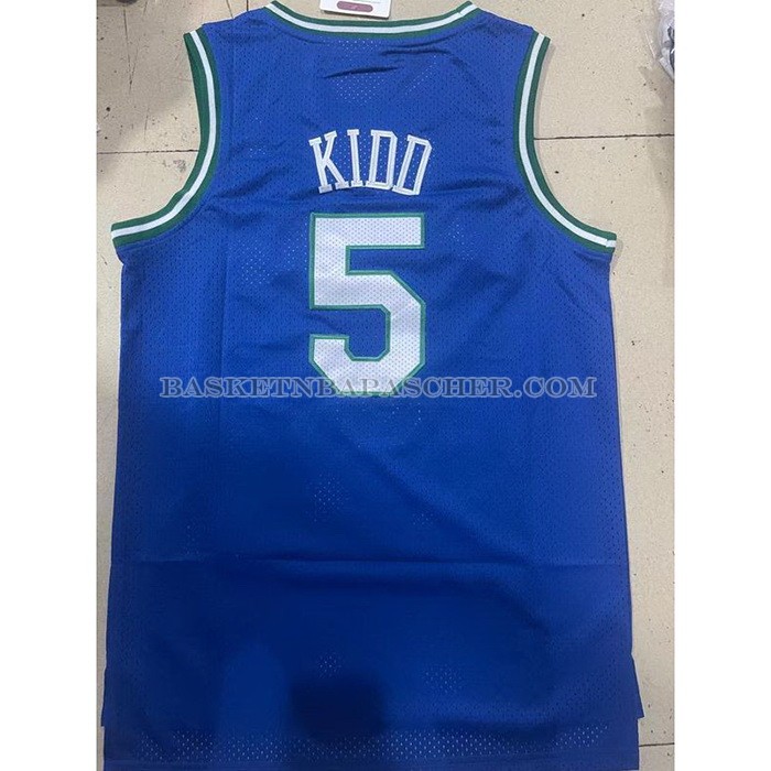 Maillot Dallas Mavericks Jason Kidd NO 5 Mitchell & Ness 1994-95 Bleu